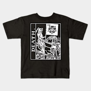 Death Tarot Card Rider Waite Black and White Kids T-Shirt